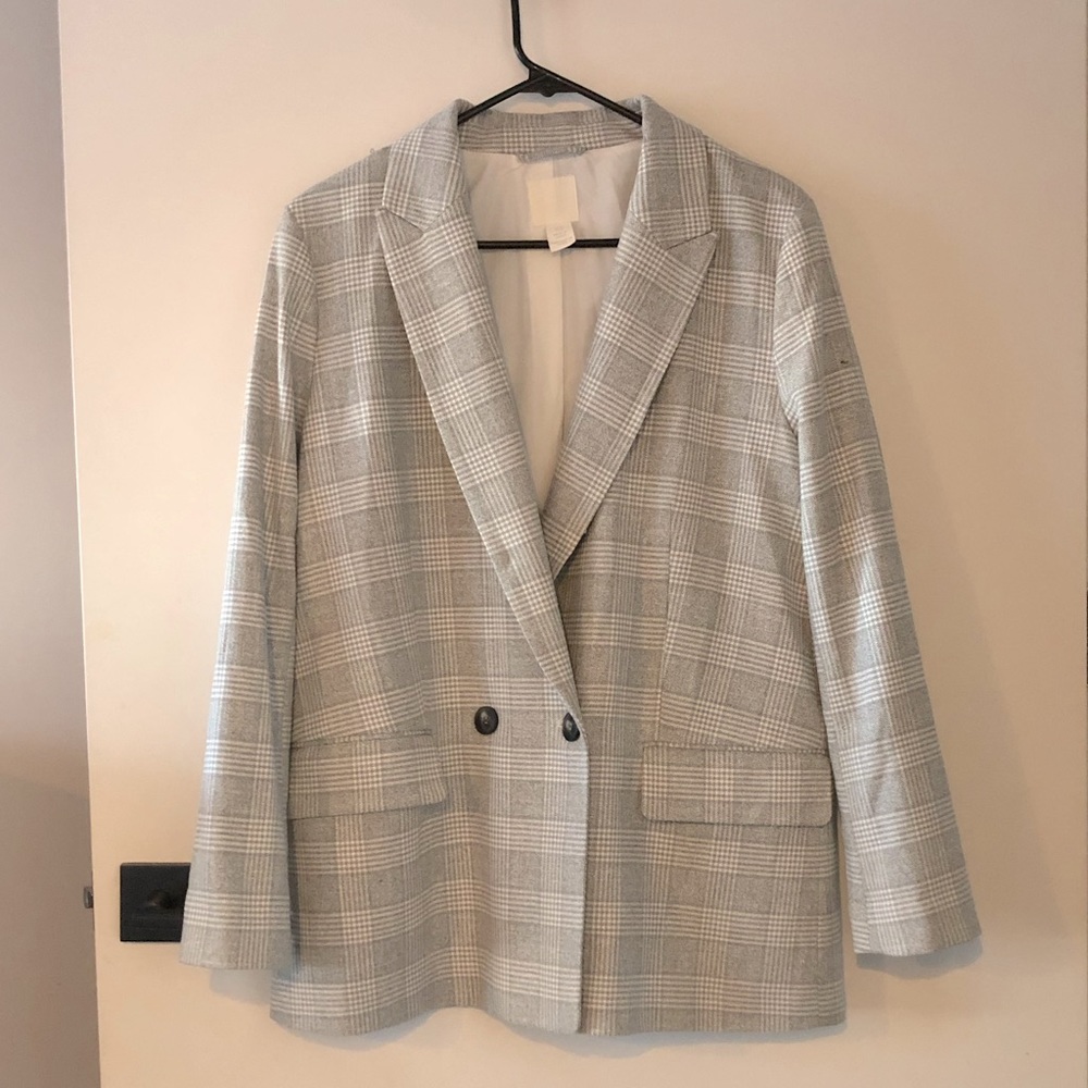 Plaid check blazer